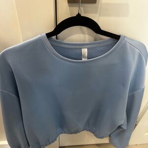 Sky Blue Cropped Sweatshirt
